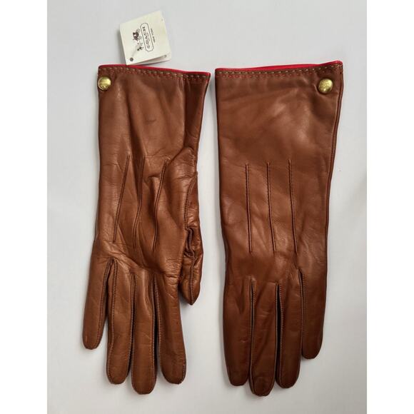 Coach Womens 82822 Tobacco Brown Leather Cashmere
Gloves Size 7.5 NWT! - - Picture 3 of 7